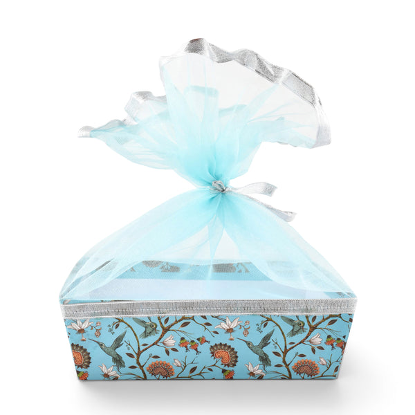 Blue Bird Print Gift Hamper Basket | Wedding & Return Gift Basket