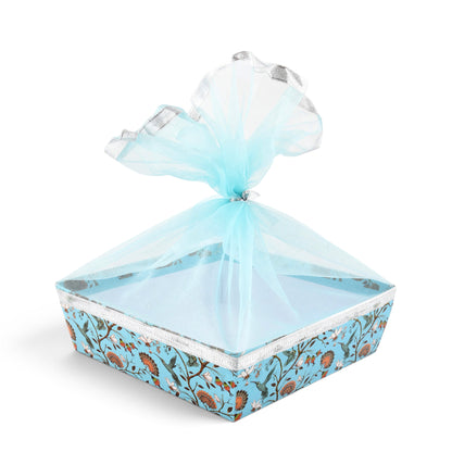 Blue Bird Print Gift Hamper Basket | Wedding & Return Gift Basket