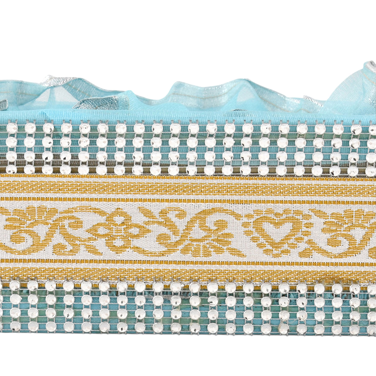 Sky Blue Gift Basket with Lace | Wedding & Return Gift Packaging
