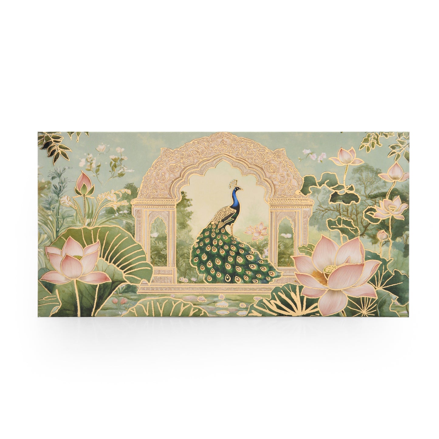Green Peacock Print Envelope