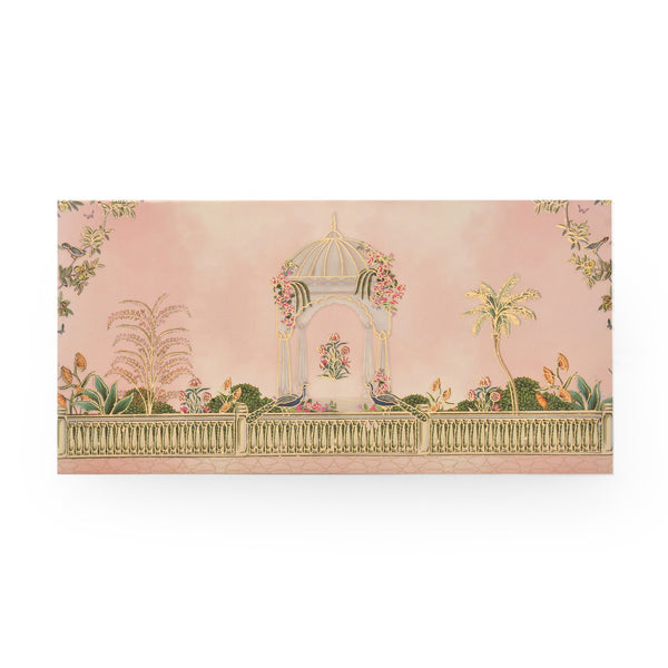 Pink Garden Theme Peacock Envelope