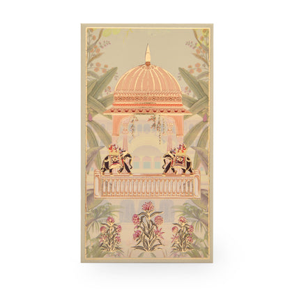 Light Green Mughal Dome Elephant Envelope