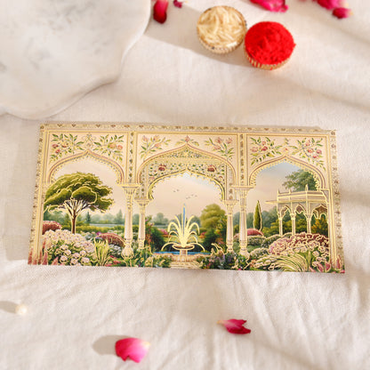 Cream Garden Theme Print Envelope
