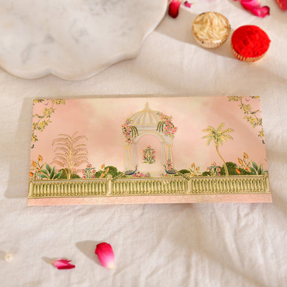 Pink Garden Theme Peacock Envelope