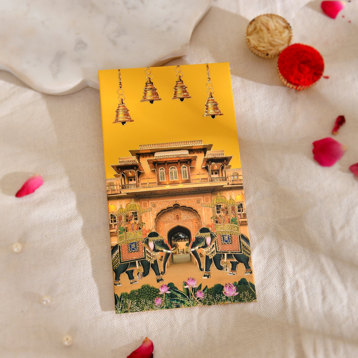 Raj Darbar Yellow Royal Elephant Palace Envelope