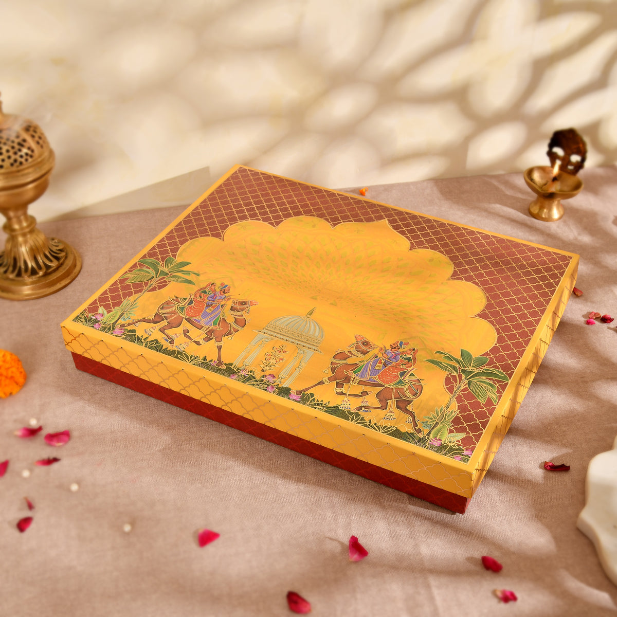 Rajasthani Foil Print Premium Bhaji Box For Wedding