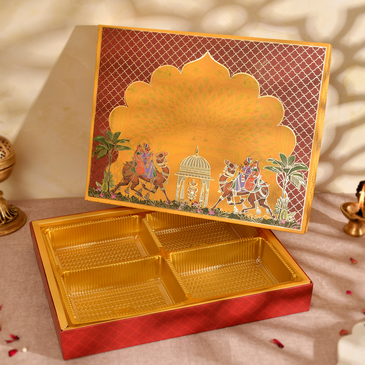 Rajasthani Foil Print Premium Bhaji Box For Wedding