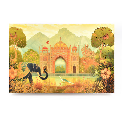 Yellow Elephant Foil Magnetic File Box | 1kg Premium Mithai Gift Packaging Box
