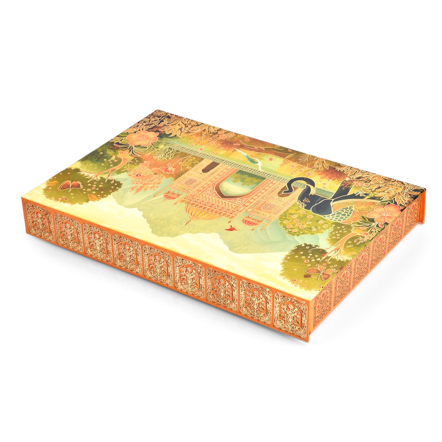 Yellow Elephant Foil Magnetic File Box | 1kg Premium Mithai Gift Packaging Box