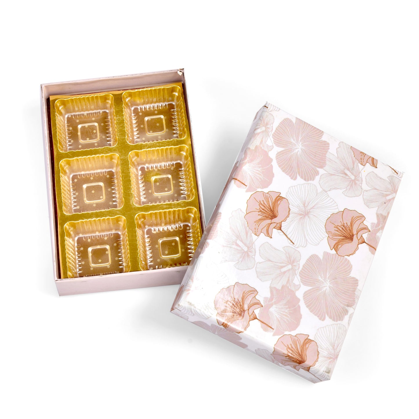 Floral Print 6 Cavity Chocolate Box