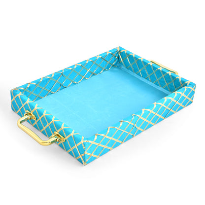 Traditional Rama Green Wooden Square Lace Hamper Tray | Premium Rakhi Gift Tray
