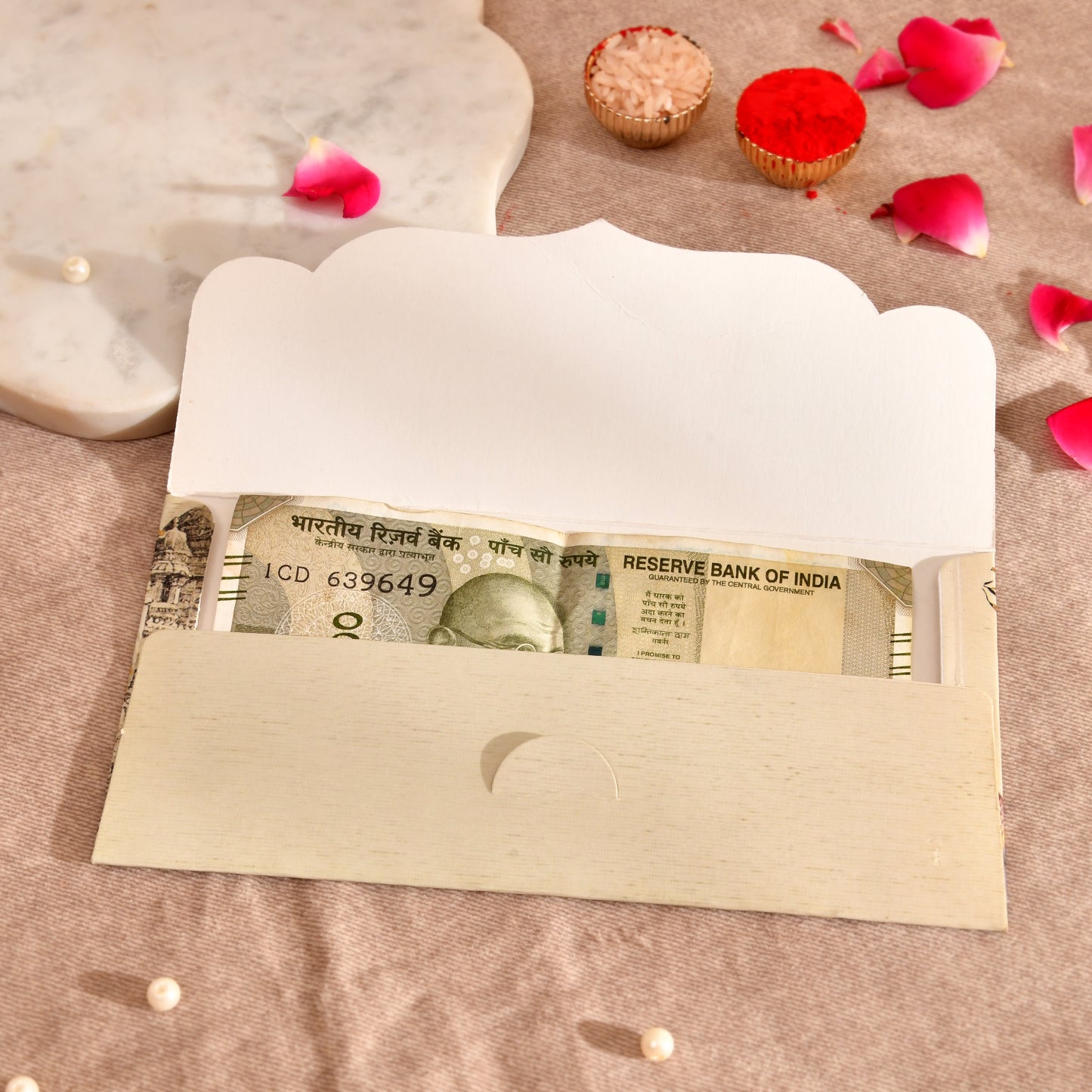 Personalised Beige Elephant Matte Envelope 18.42x8.89 cm