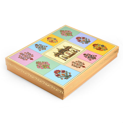 Rajwadi Pooja Theme Foil Print  Lawana Box  | Premium Shagun & Wedding Gift Box