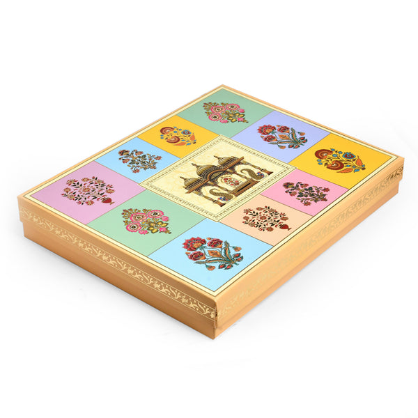 Rajwadi Pooja Theme Foil Print  Lawana Box  | Premium Shagun & Wedding Gift Box