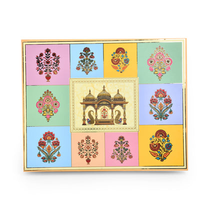 Rajwadi Pooja Theme Foil Print  Lawana Box  | Premium Shagun & Wedding Gift Box