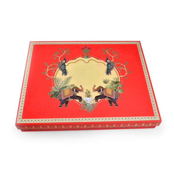 Royal Pink Foil Print Saree & Clothes Hamper Box | Wedding Trousseau & Festive Gift Packaging