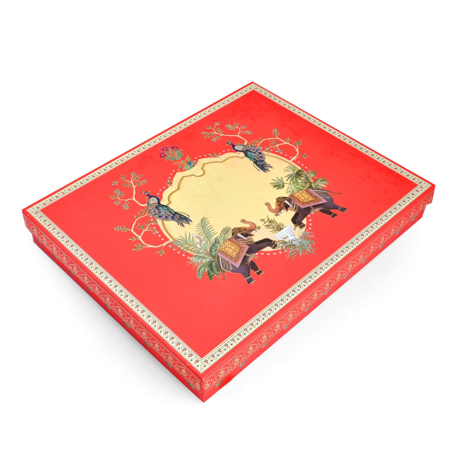 Royal Pink Foil Print Saree & Clothes Hamper Box | Wedding Trousseau & Festive Gift Packaging