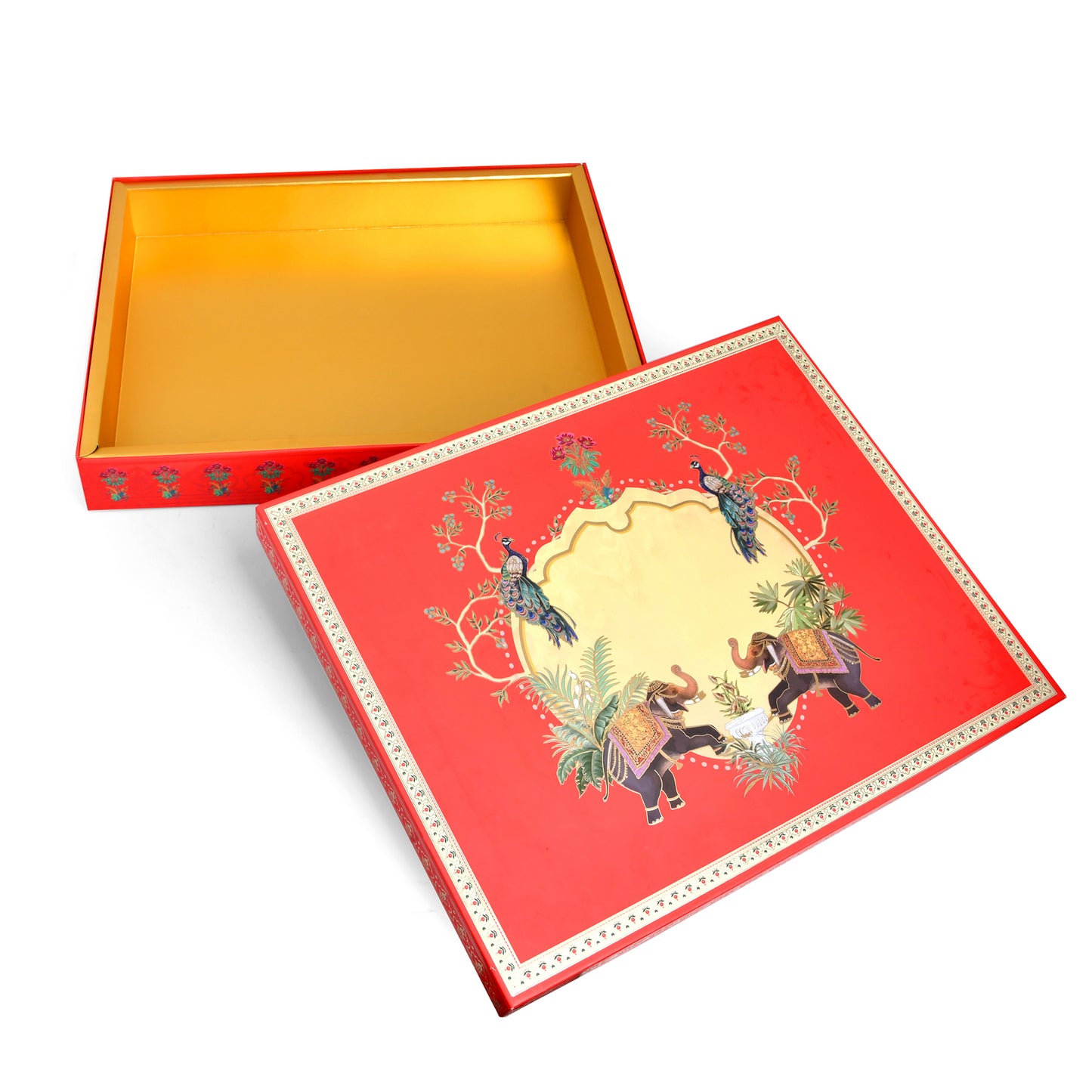 Royal Pink Foil Print Saree & Clothes Hamper Box | Wedding Trousseau & Festive Gift Packaging
