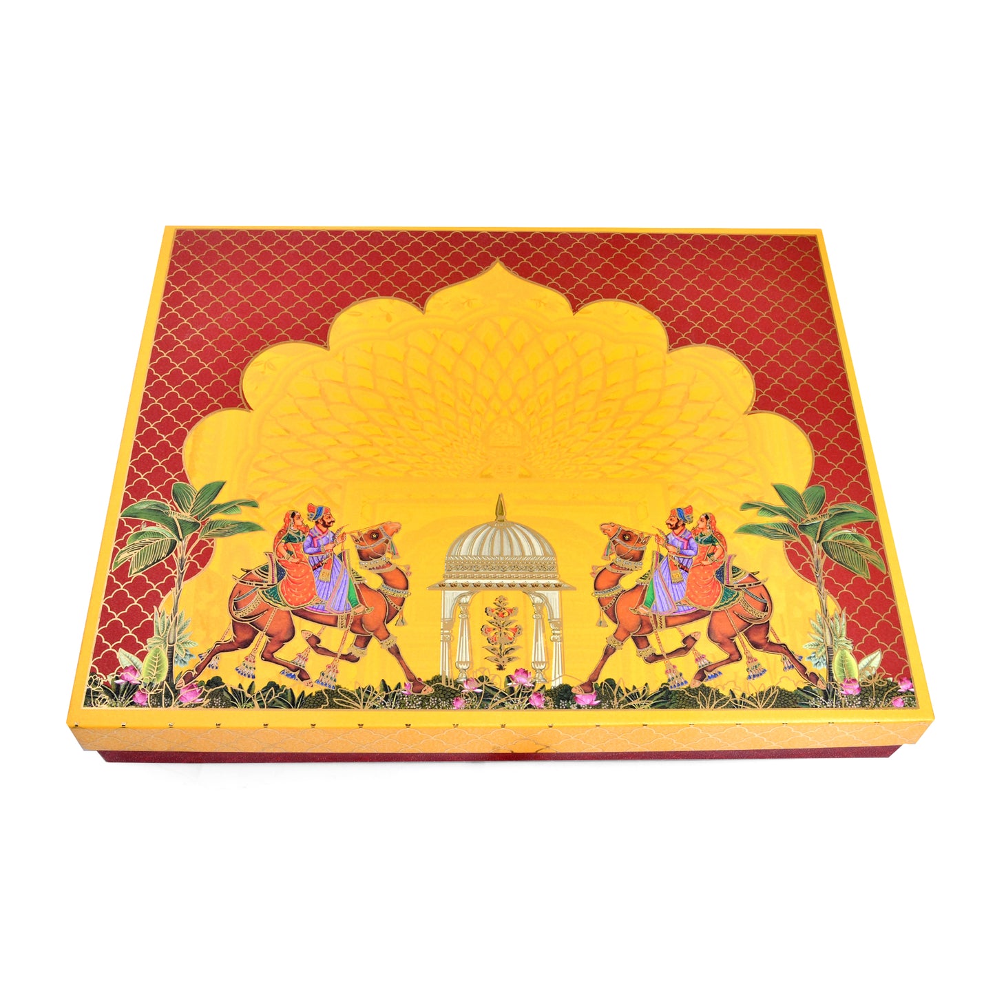 Rajasthani Theme Foil Print Lawana Box  | Premium Shagun & Wedding Gift Box