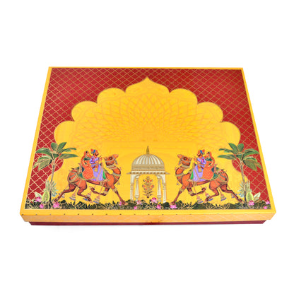 Rajasthani Theme Foil Print Lawana Box  | Premium Shagun & Wedding Gift Box