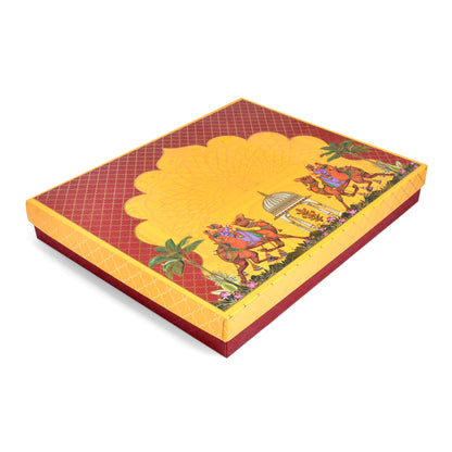 Rajasthani Theme Foil Print Lawana Box  | Premium Shagun & Wedding Gift Box