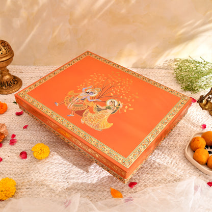 Anand Leela Theme Foil Print Hamper Box | Wedding Trousseau & Festive Gifting