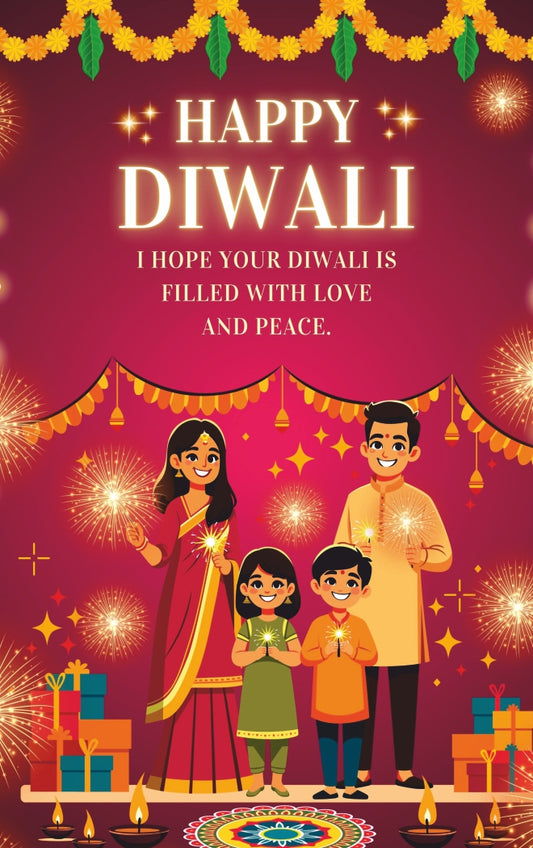 Happy Diwali Tag – Festive Family Celebration & Wishes | Grownex Packaging | Tags & Stickers