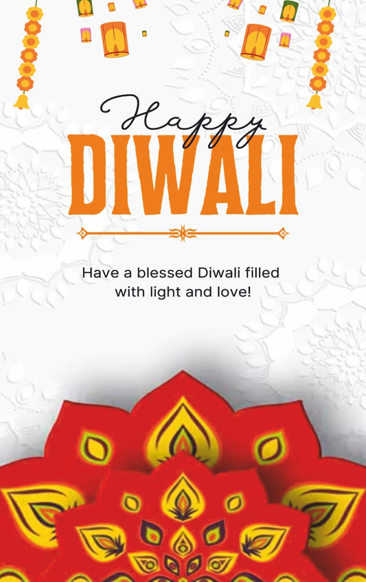 Happy Diwali Tag – Mandala & Lantern Festive Gift Label | Grownex Packaging | Tags & Stickers