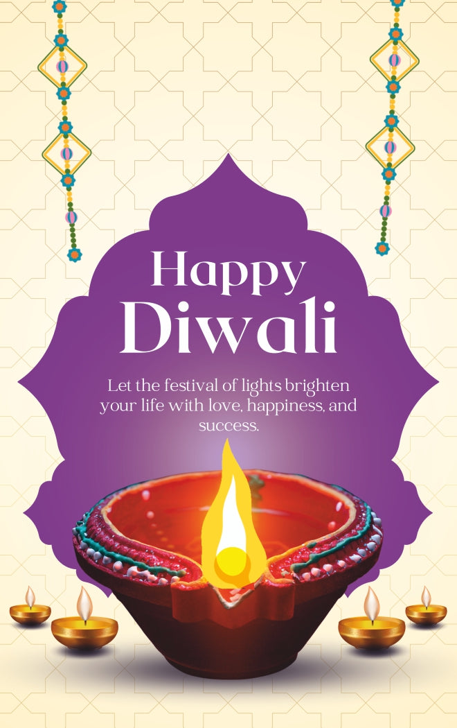 Happy Diwali Tag – Grand Diya & Golden Festive Wishes | Grownex Packaging | Tags & Stickers