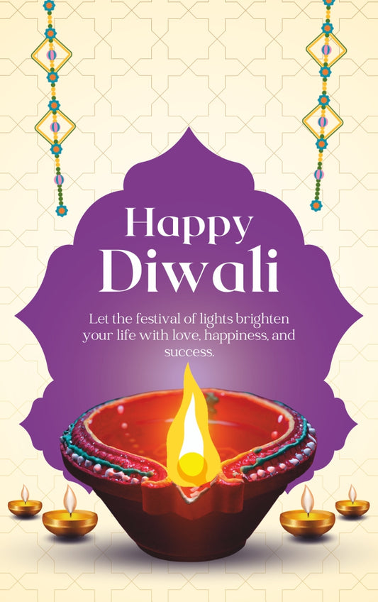 Happy Diwali Tag – Grand Diya & Golden Festive Wishes | Grownex Packaging | Tags & Stickers