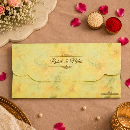 Personalised Beige Peacock Matte Envelope 18.42x8.89 cm