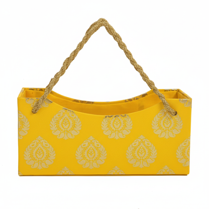Yellow Hamper Basket with Handle | Premium Festive Gift Basket