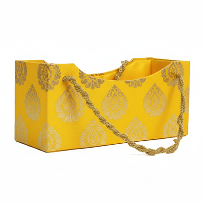 Yellow Hamper Basket with Handle | Premium Festive Gift Basket