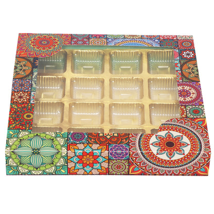 Floral Green 16 Cavity Folding Chocolate Box