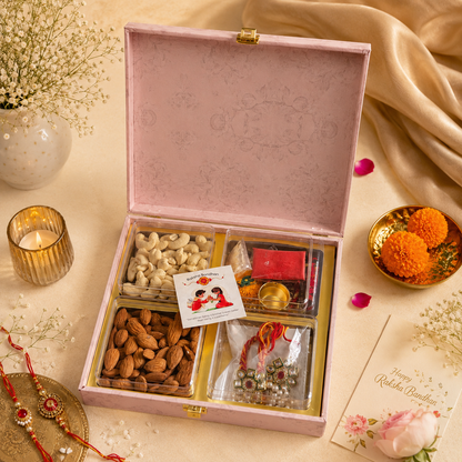 Premium 4 Compartment Rakhi Gift Hamper