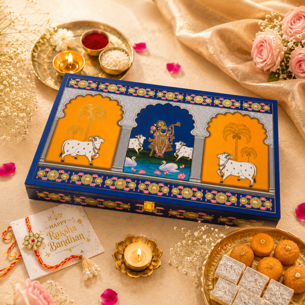 Premium Wooden Rakhi Gift Box | Luxury Raksha Bandhan Hamper Box