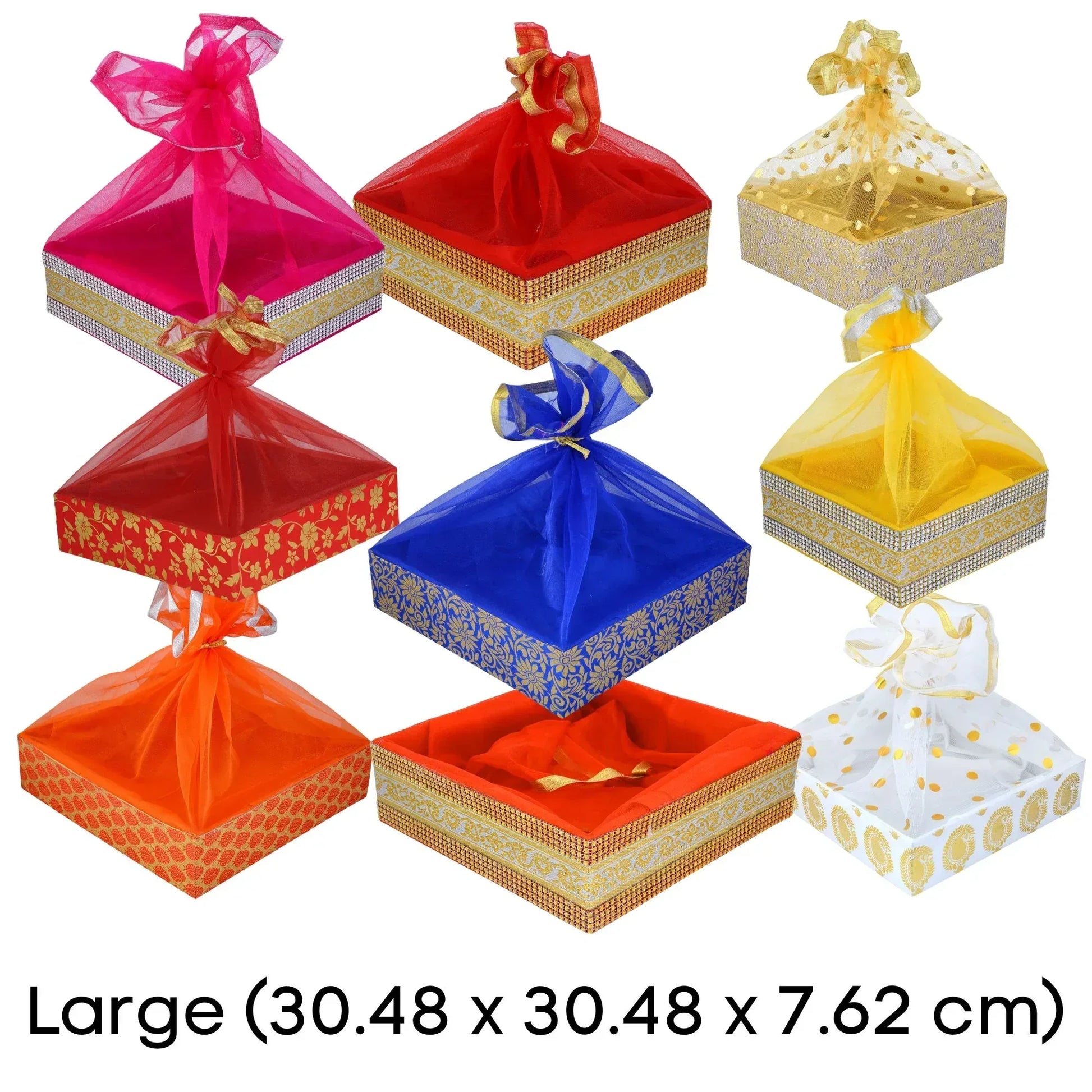 Multicolor Wedding Shagun Basket Combo - Grownex Hamper Basket | Grownex Packaging | Basket & Tray