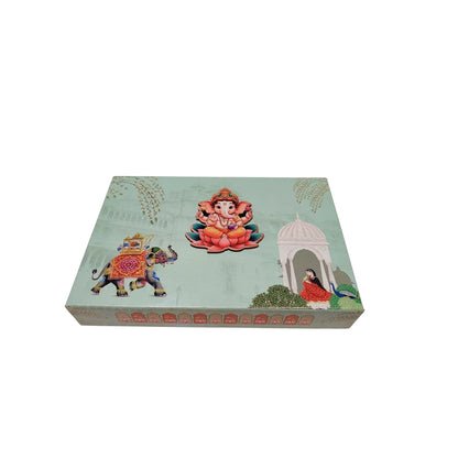Festival Ganesh Chaturthi Rajasthani Elephant Gift Box - Front View | Grownex Packaging