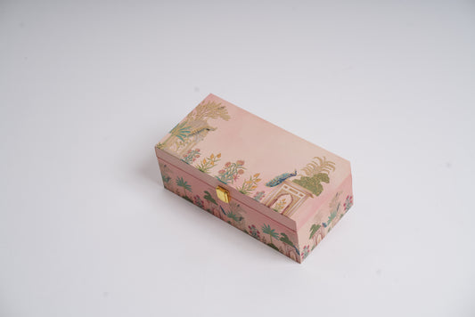 2 Jar Pink Wooden Box