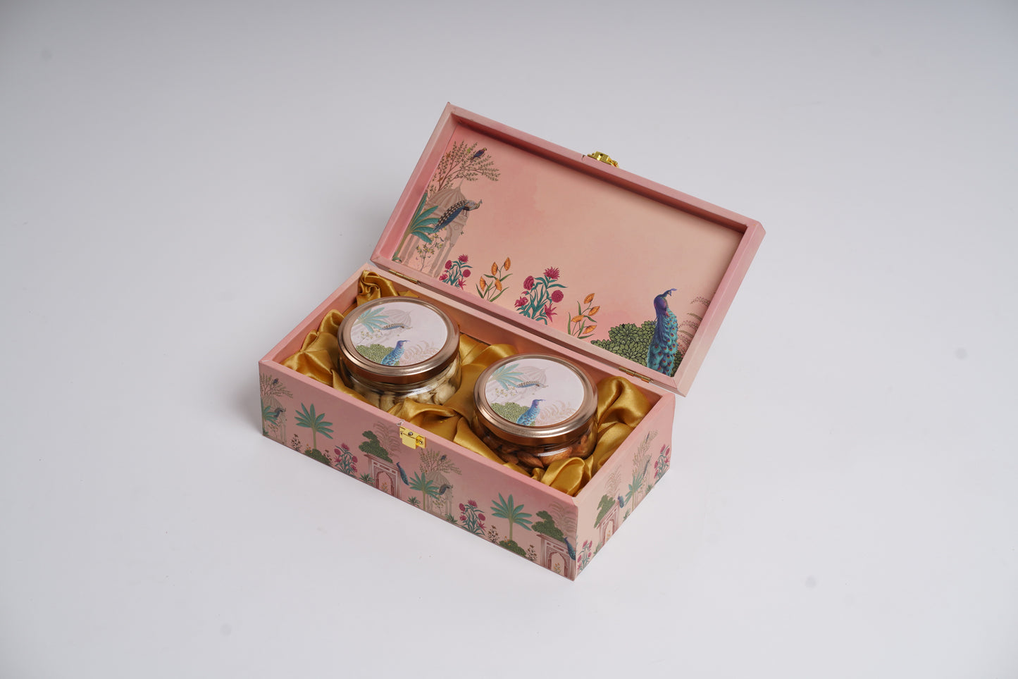 2 Jar Pink Wooden Box