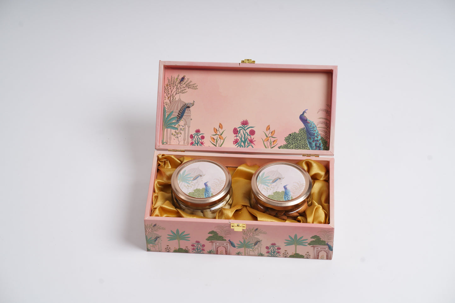 2 Jar Pink Wooden Box