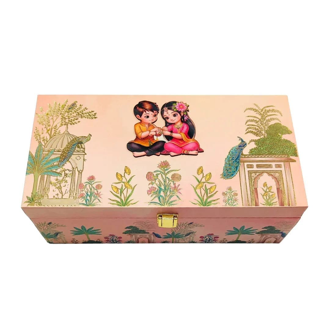 Raksha Bandhan Special Wooden Gift Box | Premium Hamper Packaging Box