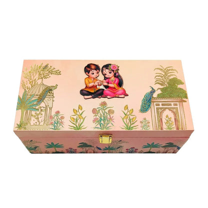 Raksha Bandhan Special Wooden Gift Box | Premium Hamper Packaging Box
