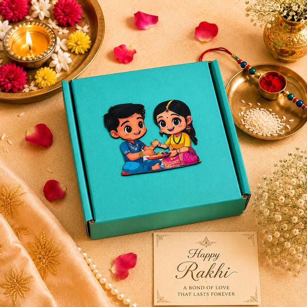Sea Green Raksha Bandhan Mailer Box 4x4x1.5 Inch | Premium Empty Gift Packaging Box
