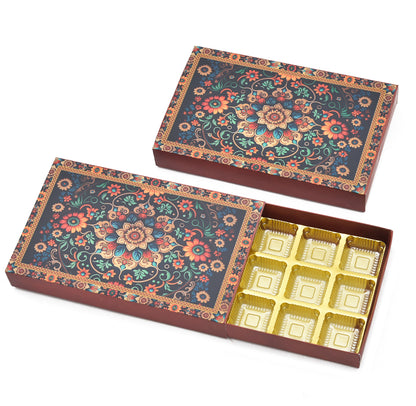 15 Cavity Folding Chocolate Box - Red Flower | Grownex Packaging | Chocolate Box