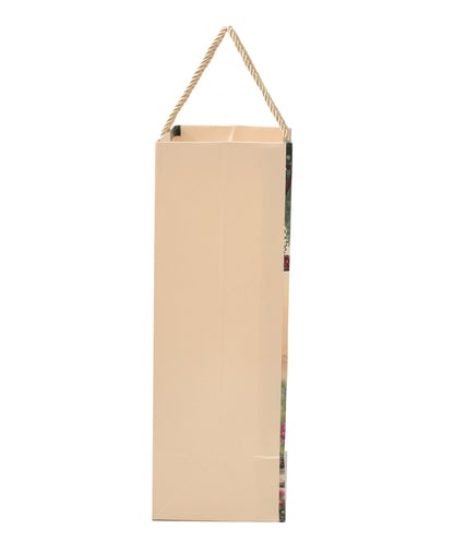 Royal Garden Print Matte Paper Bag with Handle 11.5 x 4.5 x 13.5 Inch for Hampers & Gifting