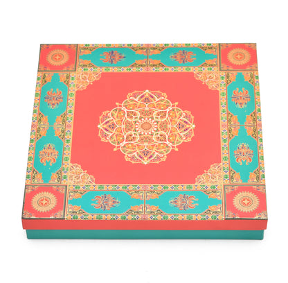 Golden Foil Pink 8 Partitions Lawana Box Lid Pattern | Grownex Packaging | Sweet Box