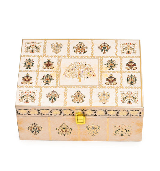 Foil Tree Print Wooden Premium Hamper Box