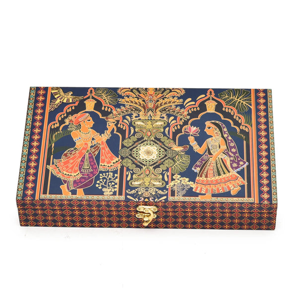 Radha Krishna Print Wooden Sweet Packaging Gift Box | Grownex Packaging | wooden box