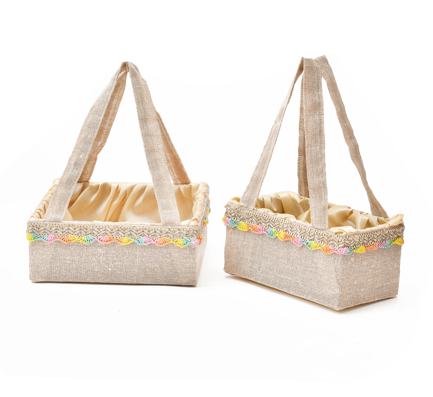 Jute Handle Decorative Basket | Wedding, Return Gift & Hamper Packaging